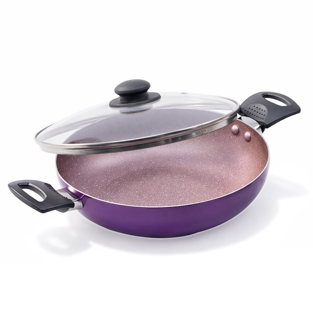 Wonderchef Valencia Non-stick Kadhai With Glass Lid
