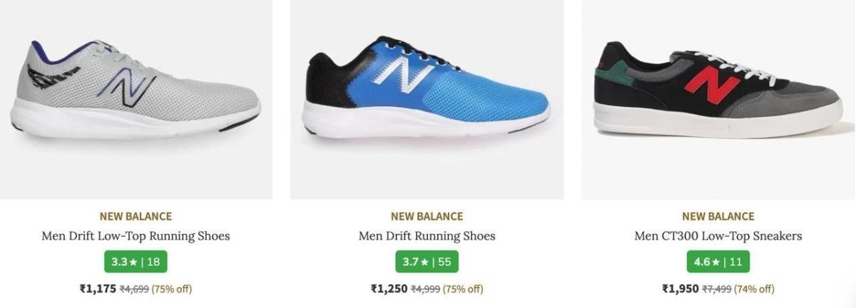 Ajio 75 On New Balance Shoes