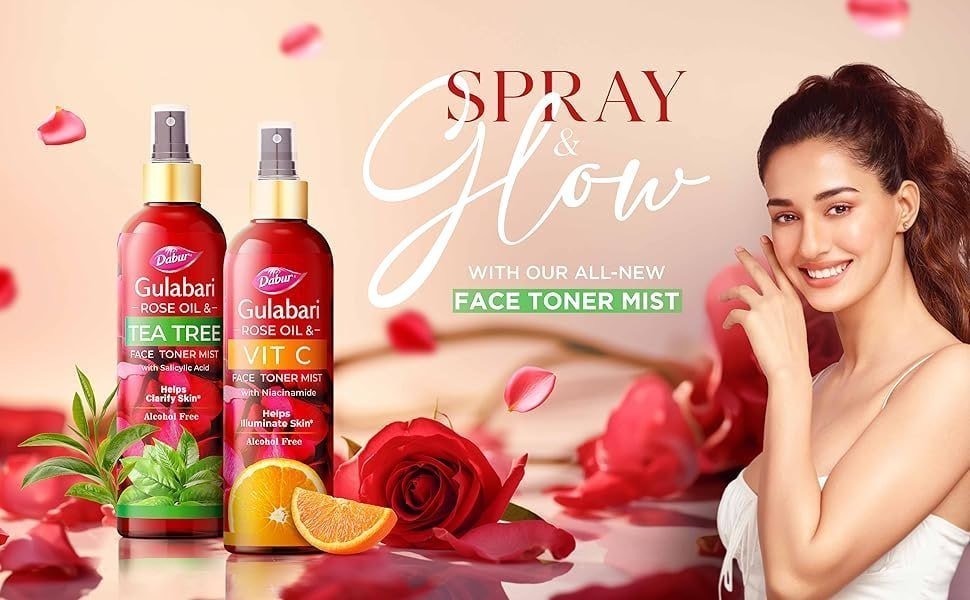 Dabur Gulabari Rose Oil Tea Tree Face Toner 100ml 73