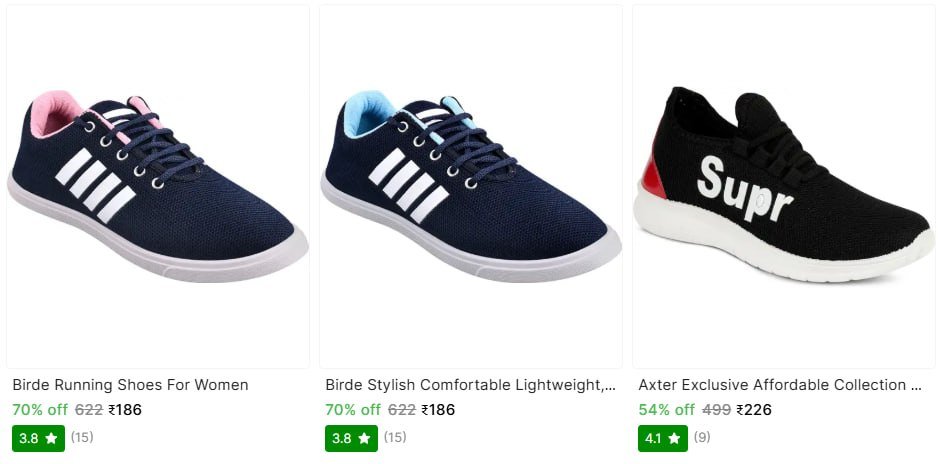 Women Sports Shoes From Rs 186