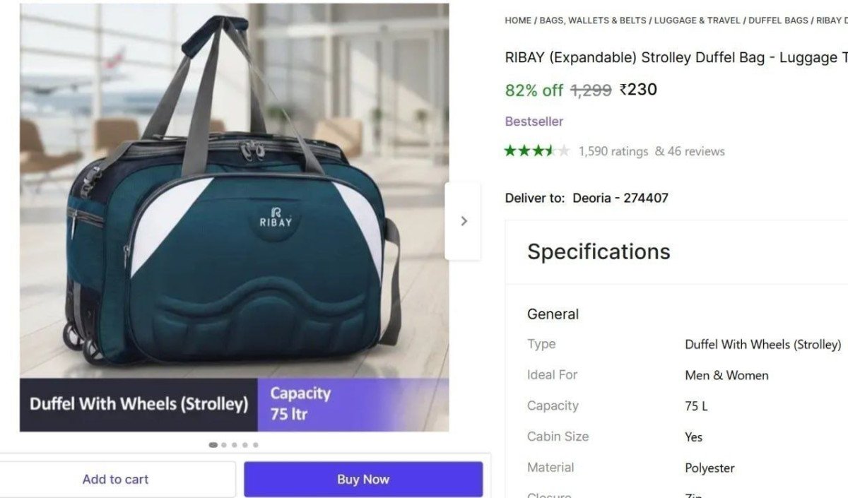 Duffel Bag With Wheels Meeshoandshopsyy 230