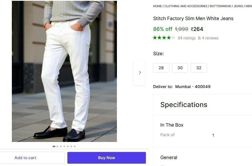 Men S White Jeans Meeshoandshopsyy 264