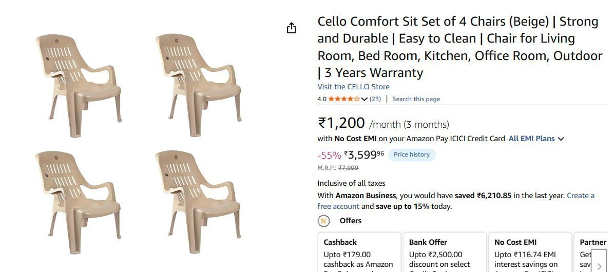 Cello Comfort Sit Set Of 4 Chairs 3599