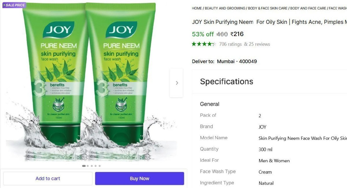 Joy Facewash 216