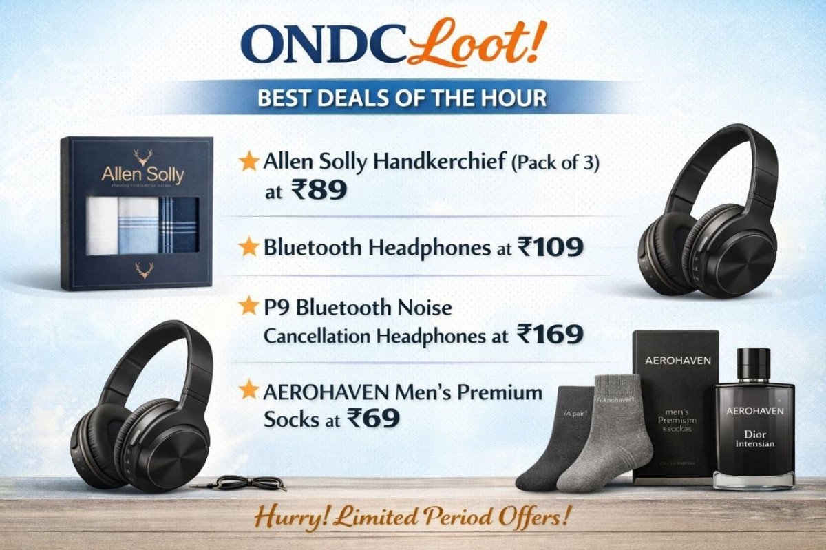 Ondc Loot Best Deals Of The Houruse Code - Shop30 Allen Solly Handkerchief (pack Of 3) At 89 - Aerohaven Men S Premium Socks At 69 - Bluetooth Headphones At 109