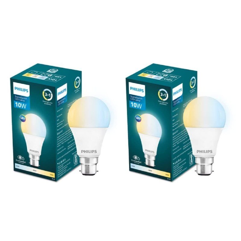 Philips 10 W Led Bulb 3 Colors In 1 Led Bulb Pack Of 2 B22d 175