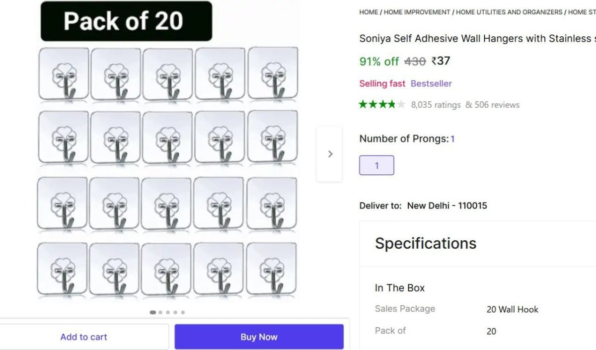 Pack Of 20 Wall Hanger 37