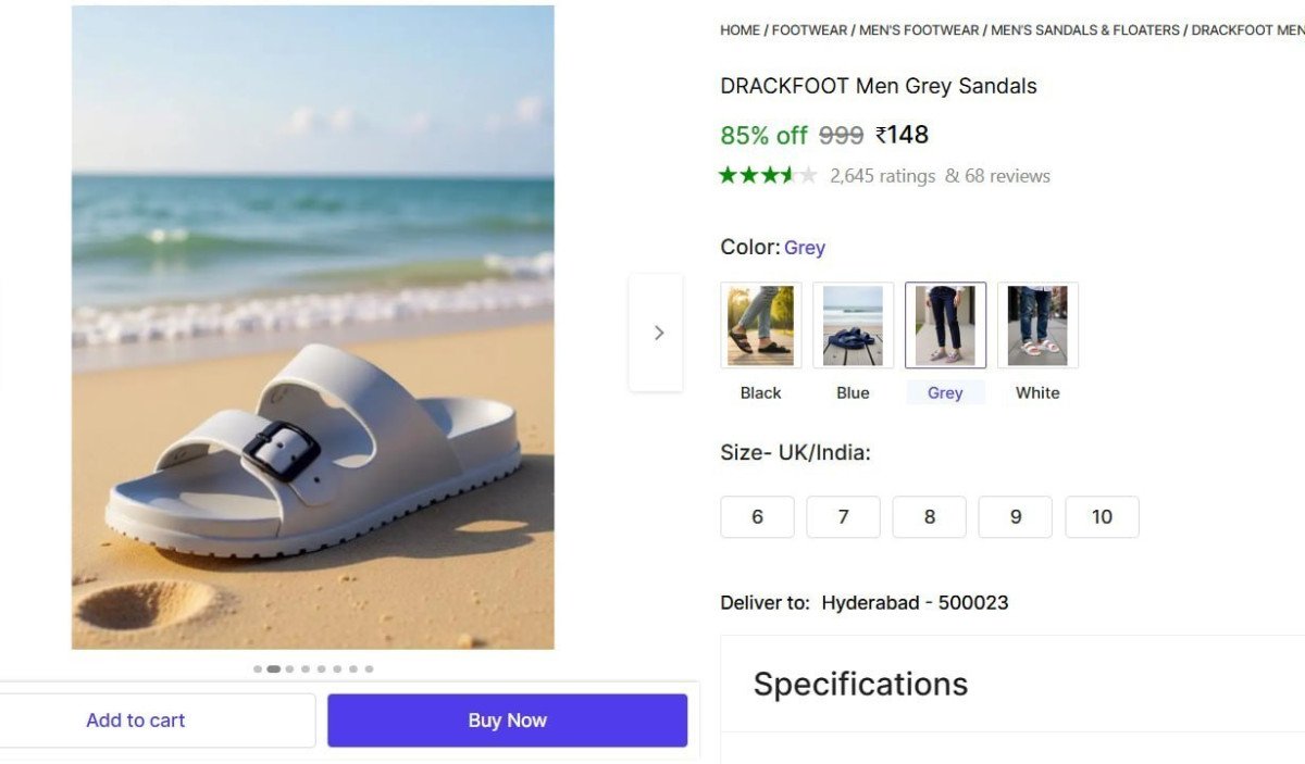 Men S Grey Sandals 148
