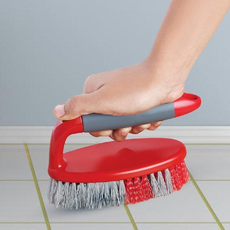 Cello Kleeno Tile Scrubber Plastic Brush Red And Grey 139