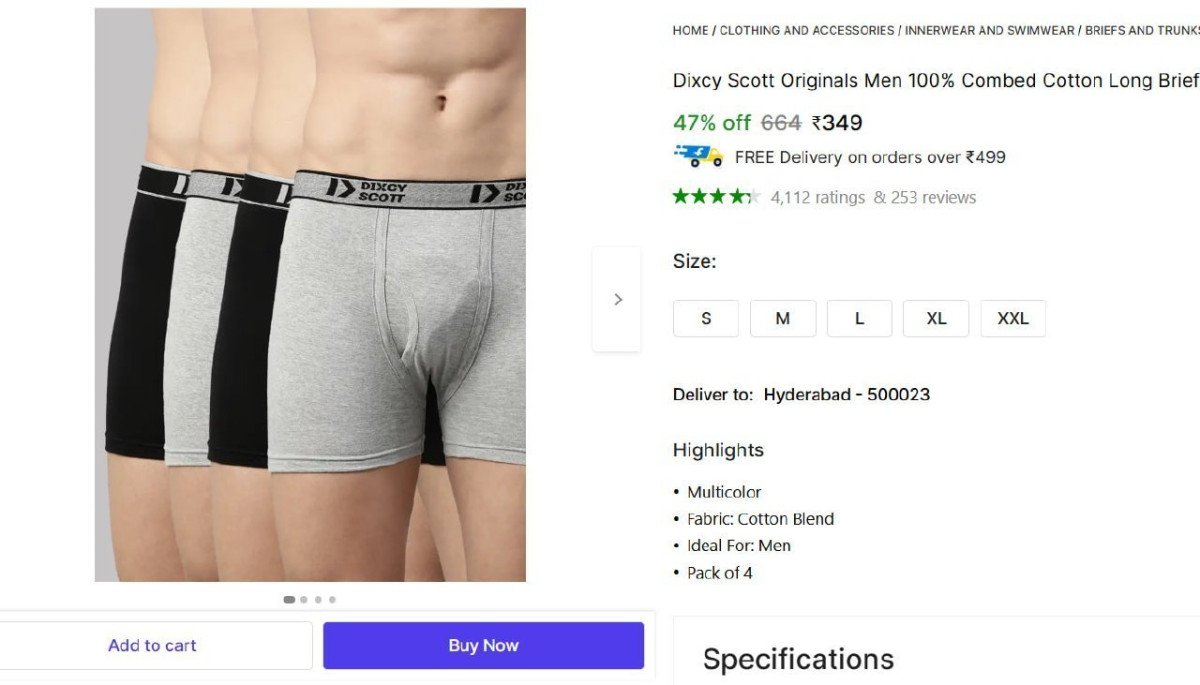 Dixcy Scott Originals Trunk Pack Of 4 349