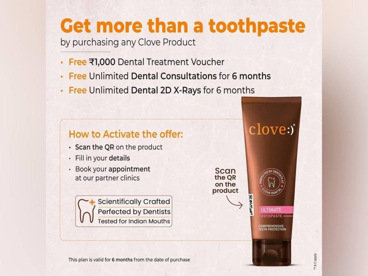 Loot 149 Note Clove Dental Service Voucher Of 2000 - ( Dental Cleaning)
