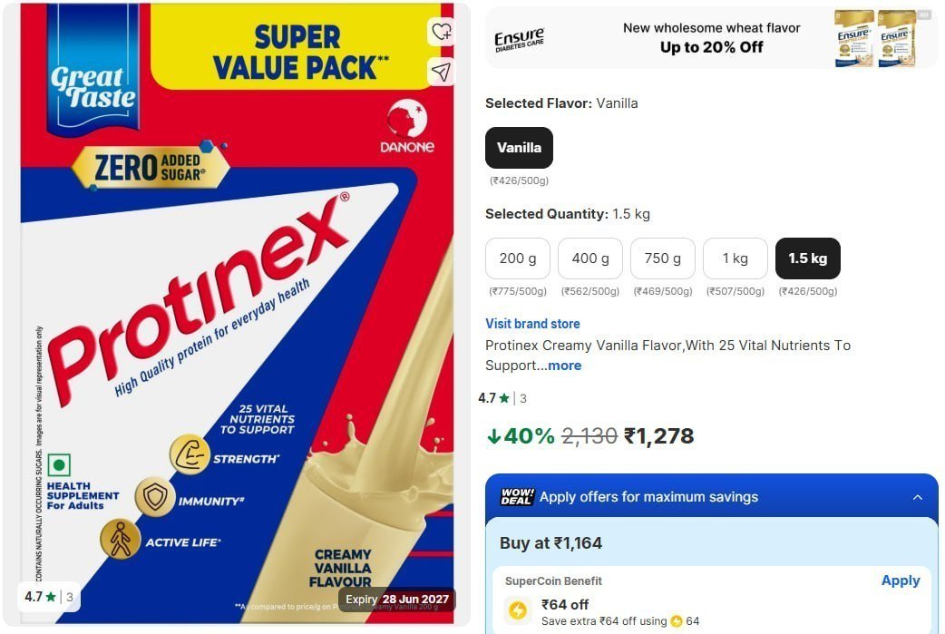 Protinex Creamy Vanilla 1 5 Kg 1278
