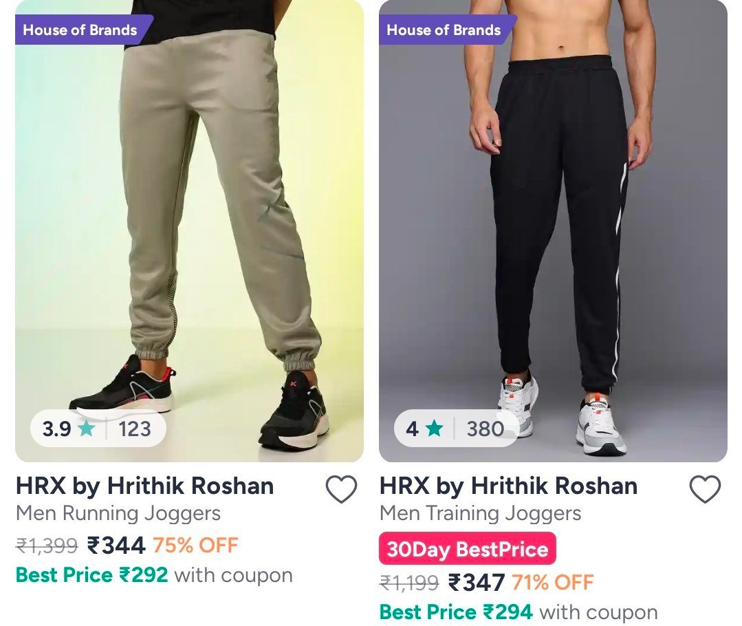 Myntra 80 On Hrx Clothing Men S Low To High Trackpants Tracksuits Women S L