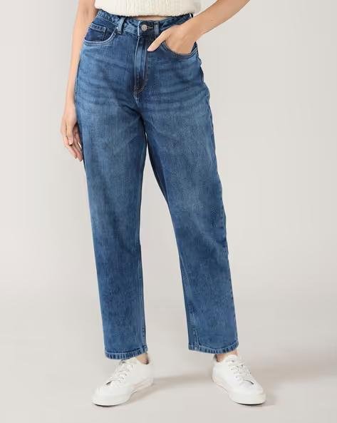 Lee Cooper Women Mid-wash Relaxed Jeans 733