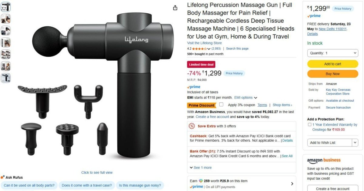 Lifelong Percussion Massage Gun 1299