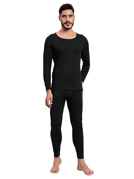 T T Mens Cotton Rich Quilted Winter Lightweight Thermal Set For Men With El