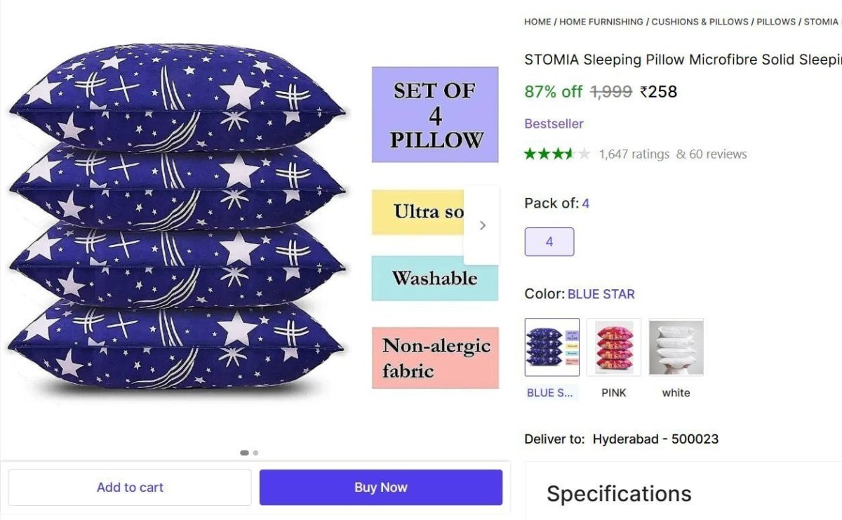 Sleeping Pillow (pack Of 4) At 258