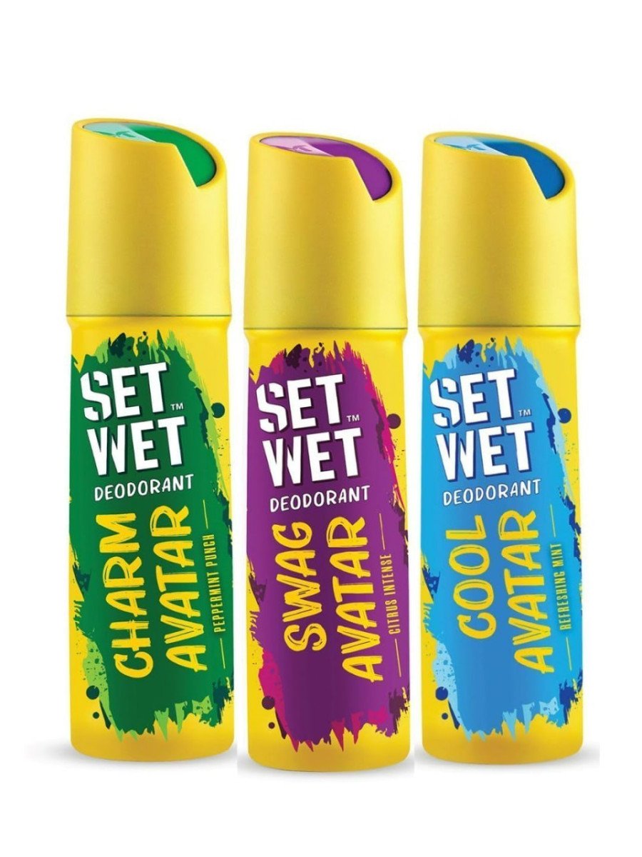 Set Wet Cool Charm Swag Avatar Deodorant Body Spray Perfume For Men Pack Of