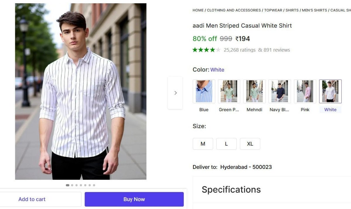 Men Striped Casual Green Shirt 194