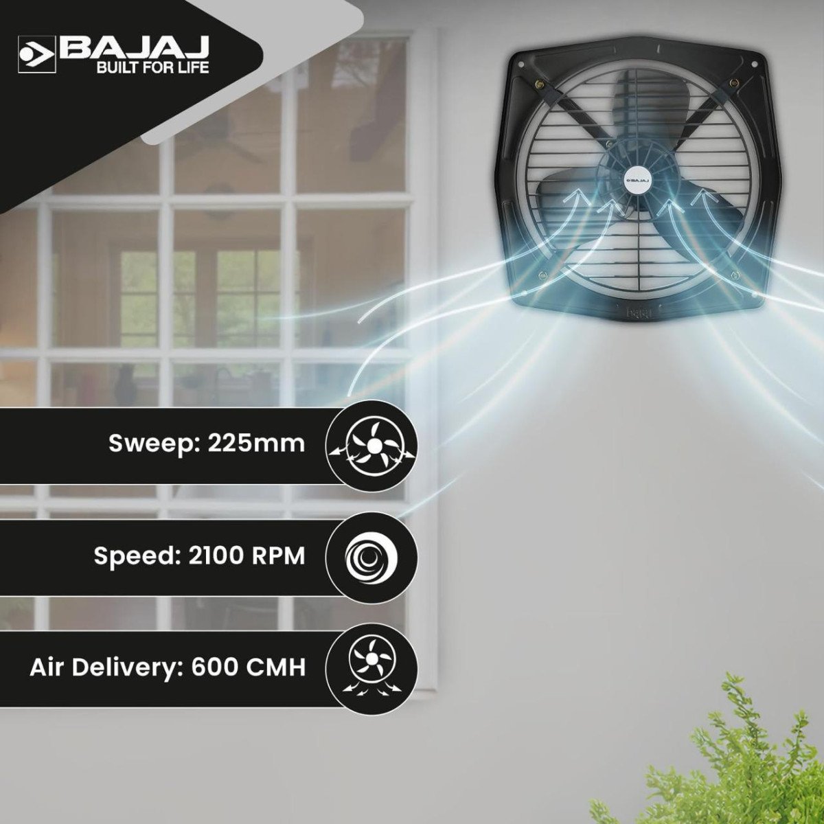 Amazon 55 - Bajaj Bahar Fresh 225 Mm Exhaust Fan At Rs 1249