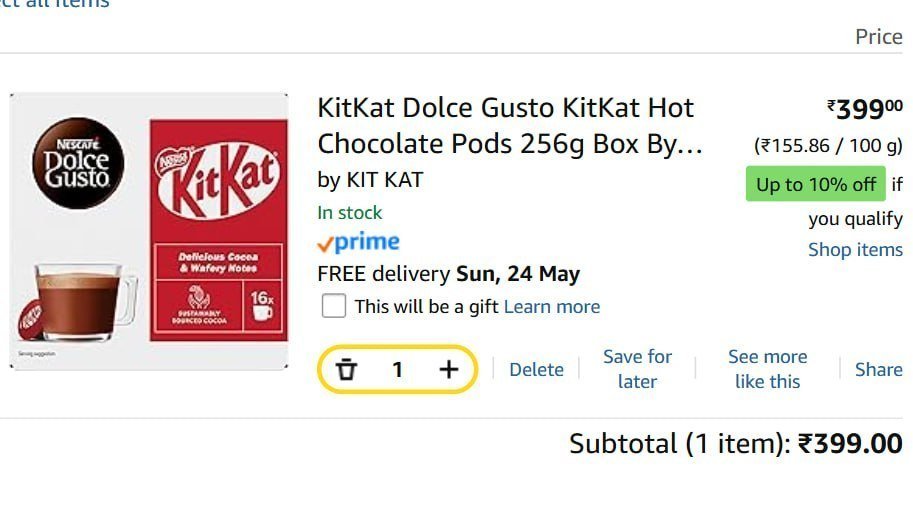 Kitkat Dolce Gusto Kitkat Hot Chocolate Pods 256g Box 399 Regular 1400