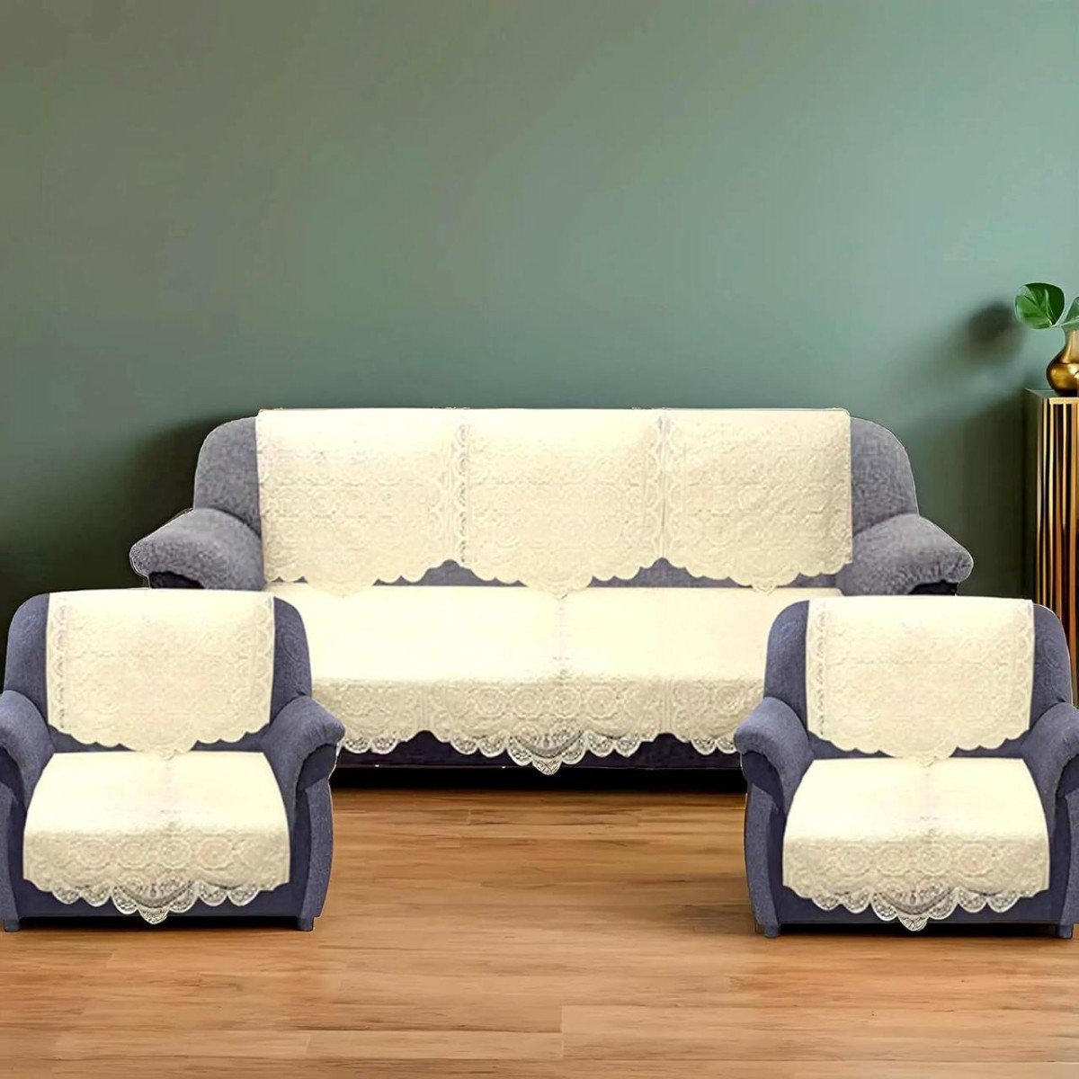 Kuber Industries Floral Sofa Cover 5 Seater 242