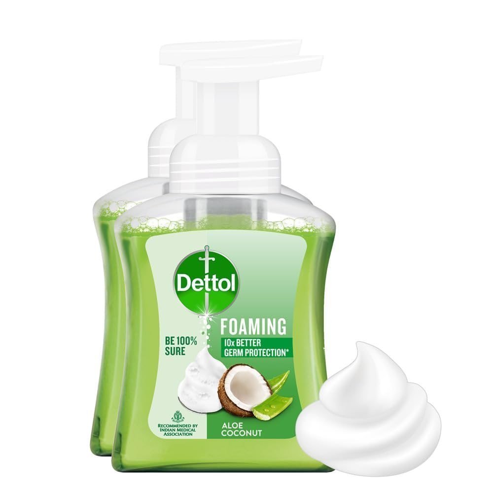 Dettol Foaming Handwash Pump - Aloe Coconut (pack Of 2-250ml Each) Rich Foa
