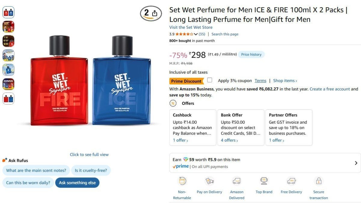Set Wet Perfume (100ml X 2) 289 Apply 3 Coupon