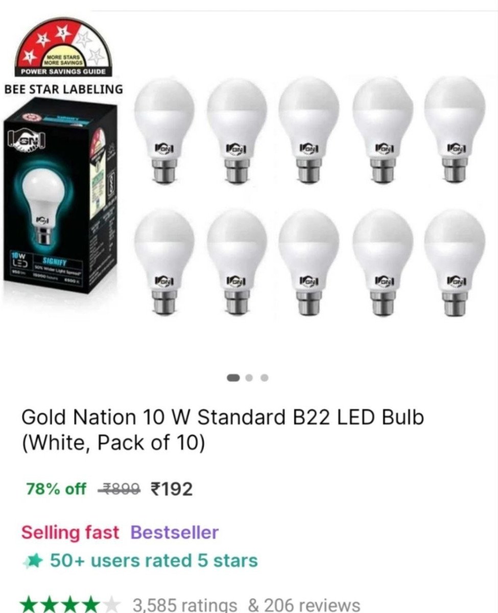 W Led Bulb (pack Of 10) 192