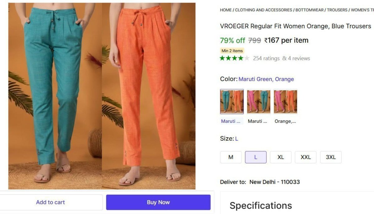 Women Regular Fit Trousers 167 Min Buy - 2