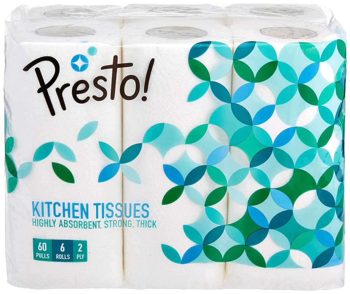 Presto 2 Ply Kitchen Tissue Rolls 360 Pulls 60 Kitchen Towels X 6 Rolls 270