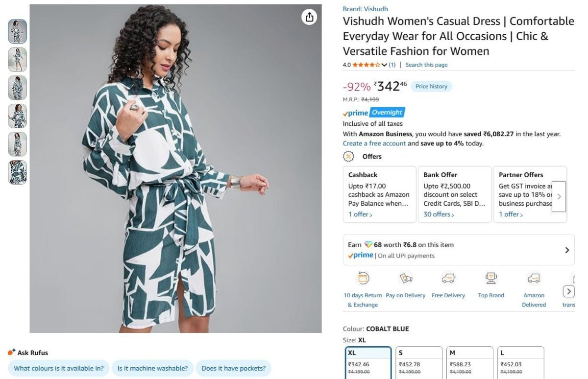 Vishudh Women S Casual Dress 342