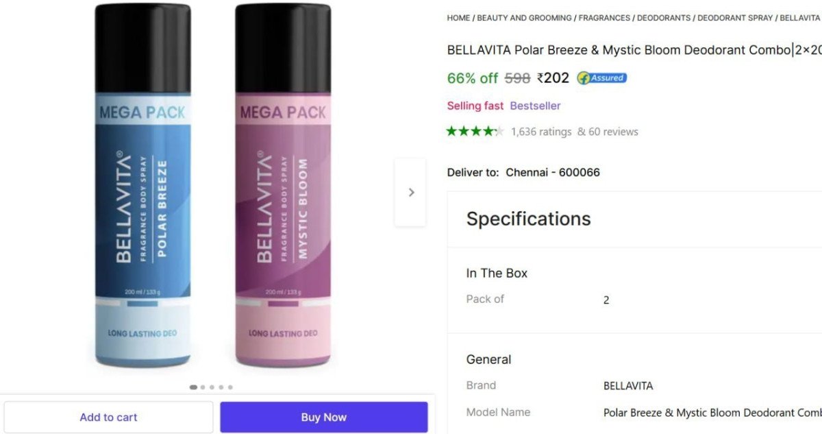 Bellavita Perfume (pack Of 2) 202
