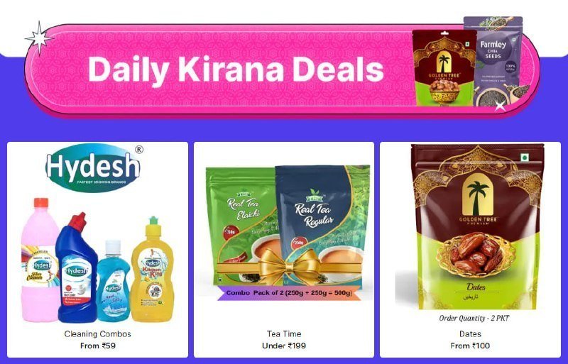 Daily Kirana Dealscleaning Combos From 59 Dates From 100 Tea Time Under 199