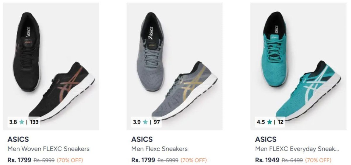 Myntra Flat 70 On Asics Shoes Clothing