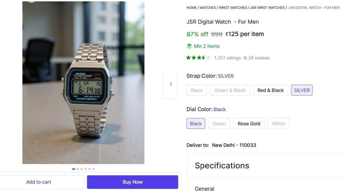 Digital Watch - For Men 125 Min Buy - 2