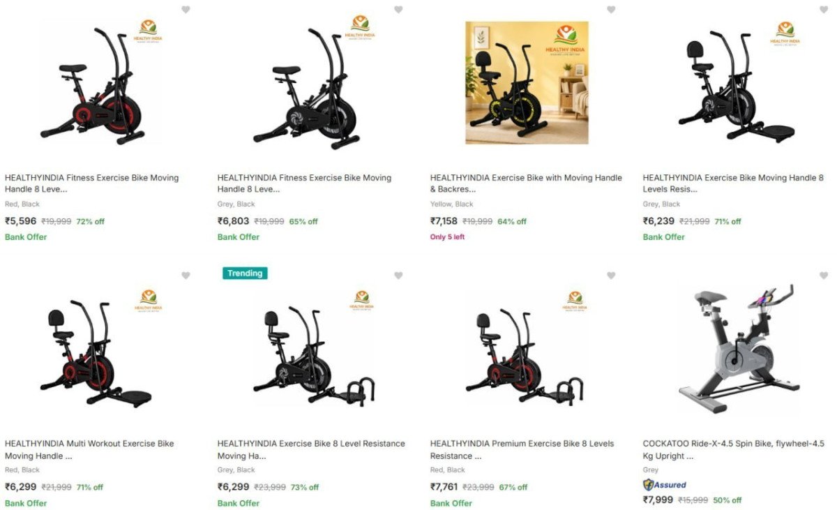 Lowest Exercise Cycle From Rs 5599