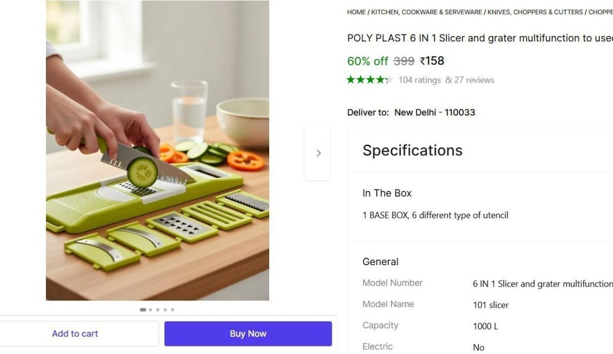 -in-1 Slicer Grater 6 Blades Combo 158