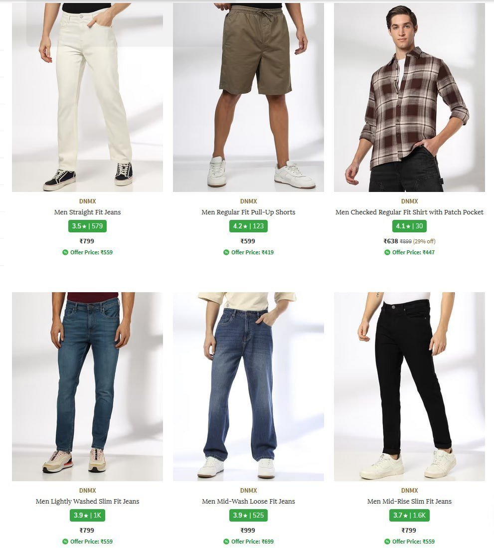 Looootdnmx For Men S Clothing 70 Starting From Rs 82 Ajio
