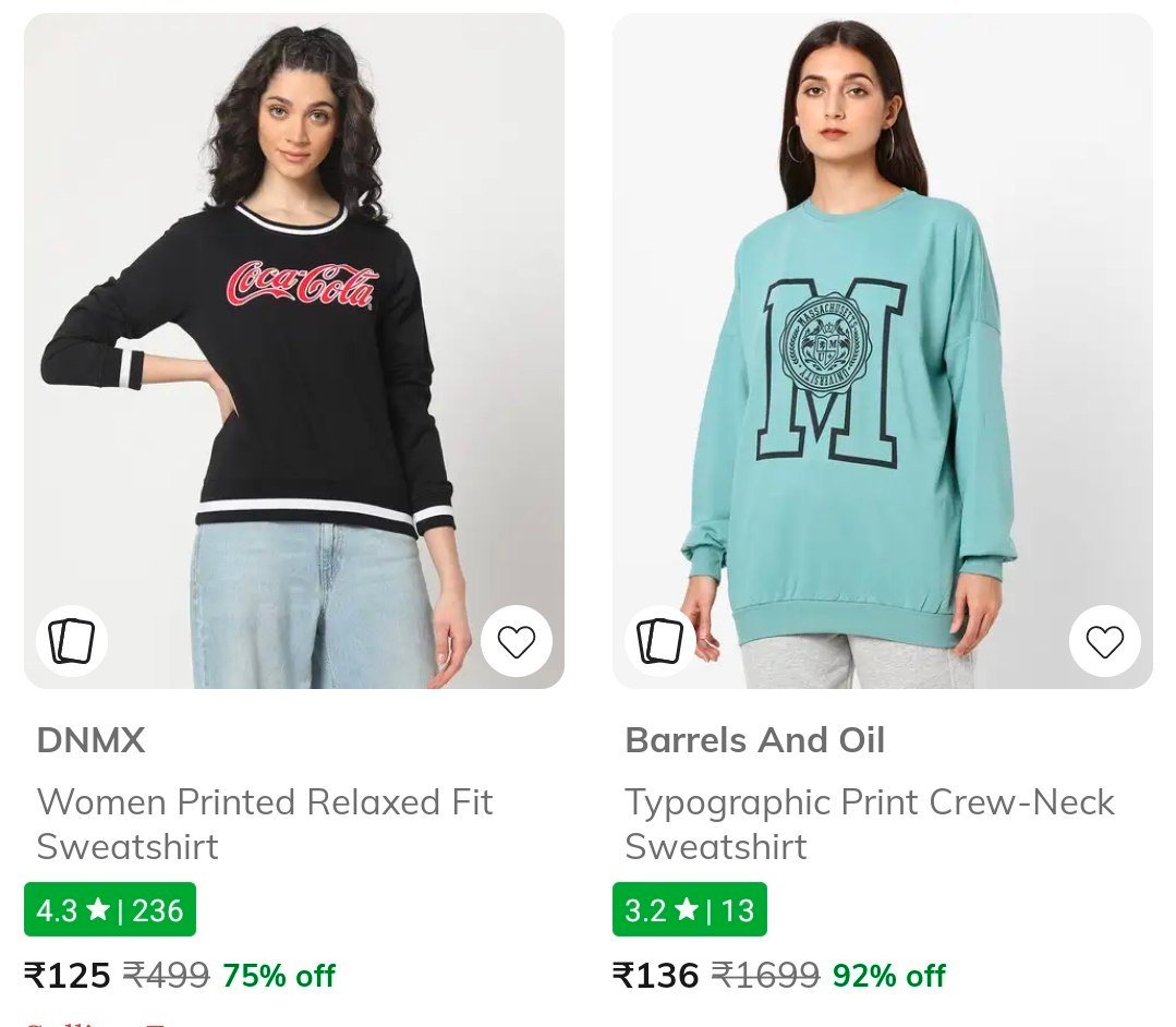 Ajio Loot Sweatshirts Start 150upto 70 On Fig Clothing Tops Dresses - ajio deals today
