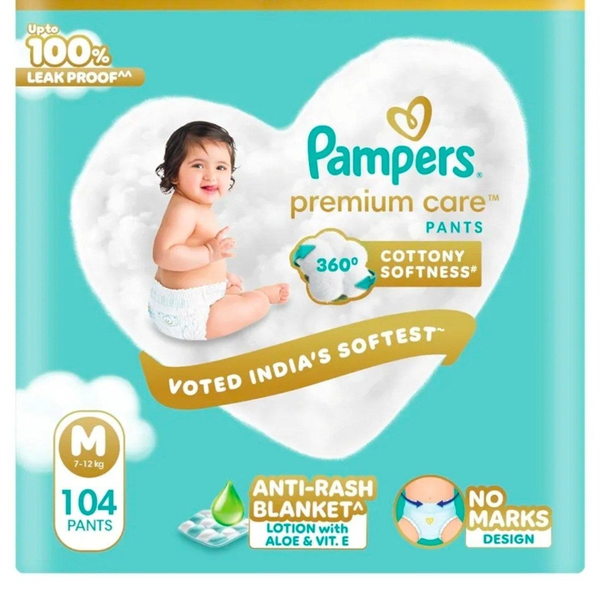 Pampers Pant Style Baby Diapers Medium 104 Count 1380