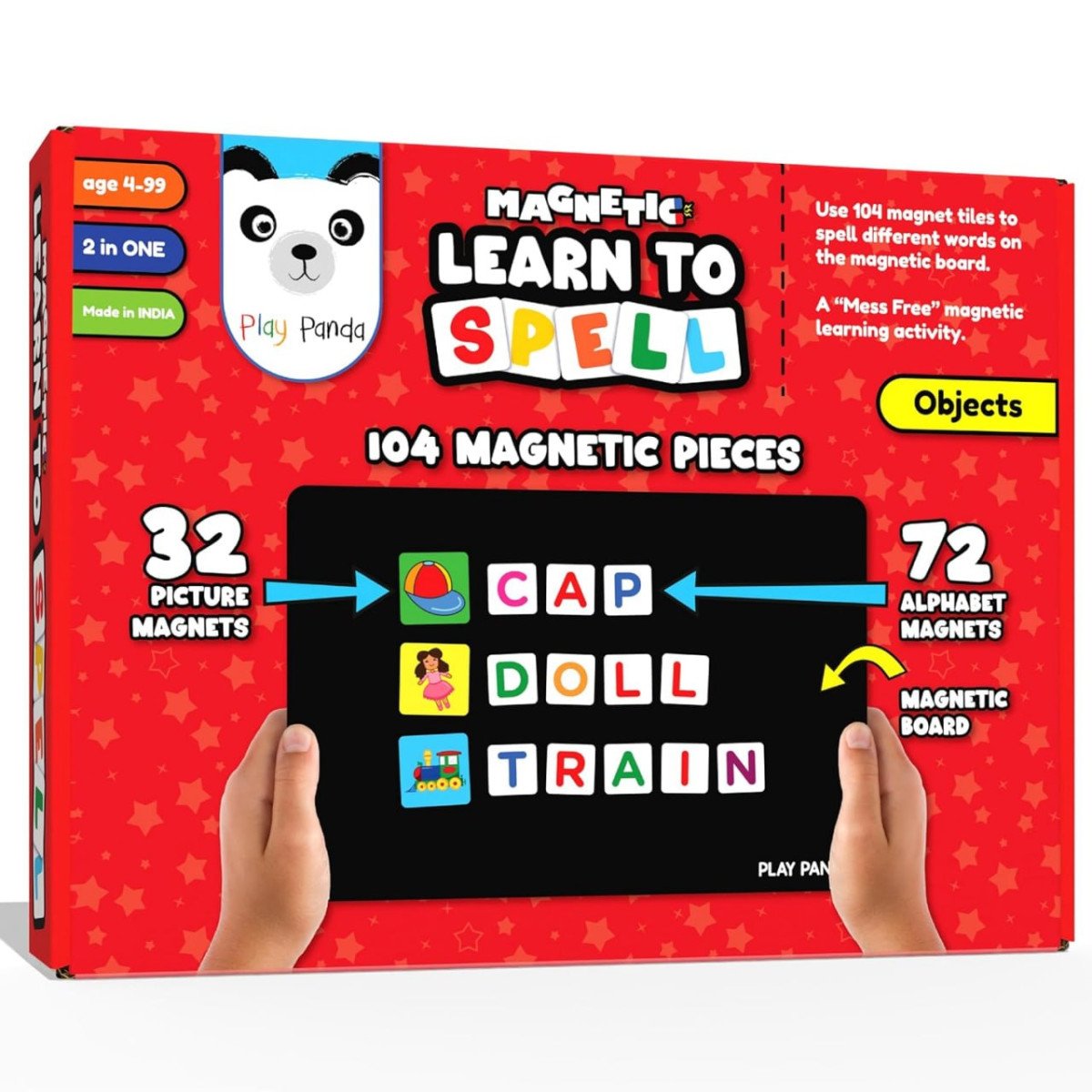 Play Panda Magnetic Learn To Spell Objects With 104 Magnetic Tiles Educatio