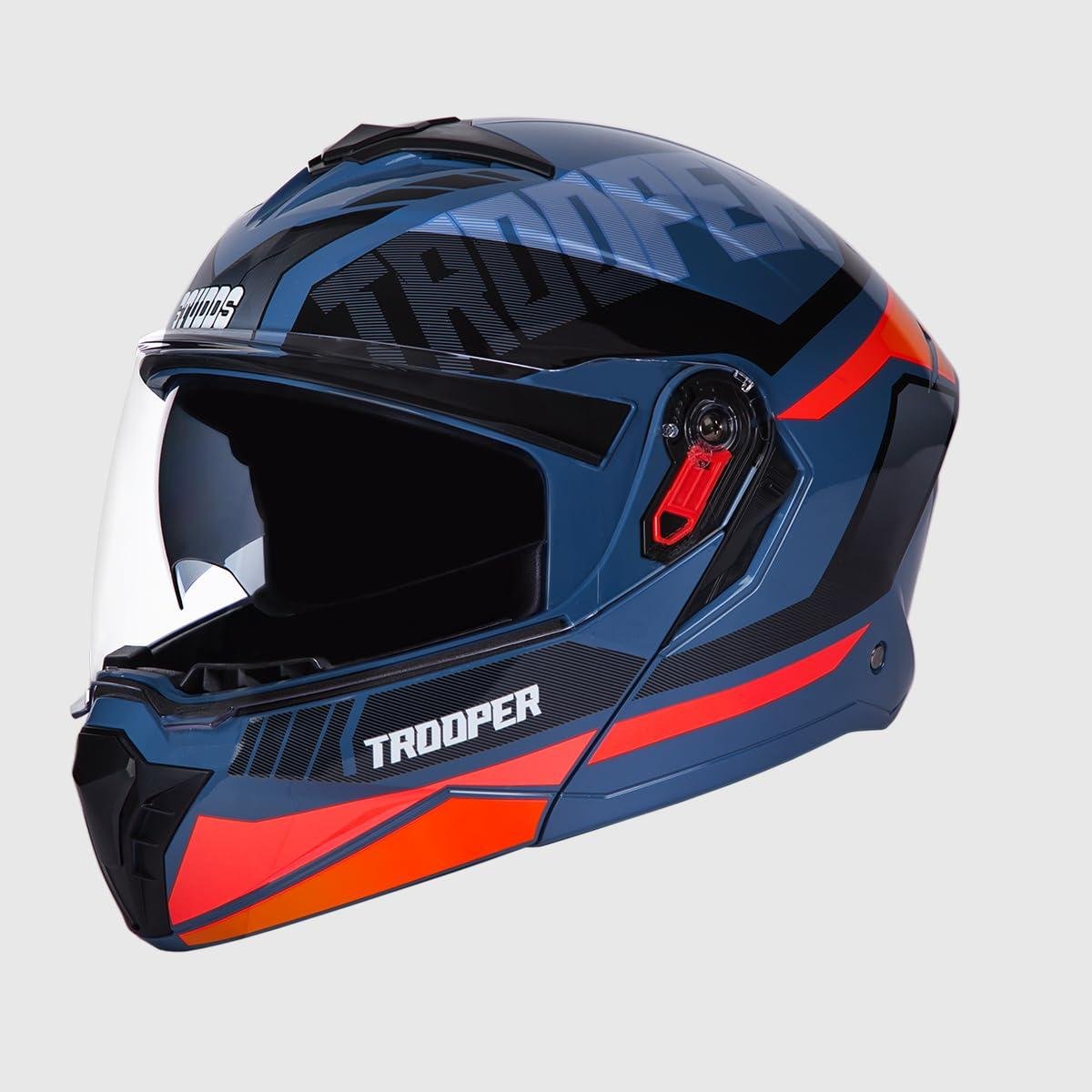 Studds Trooper Dv D1 Isi And Dot Certified Matt Finish Flip-up Full Face Mo