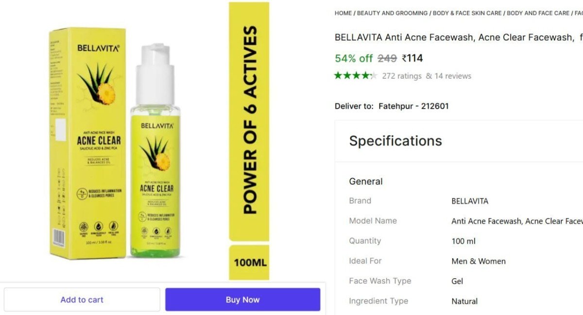 Bellavita Face Wash (100 Ml) 114