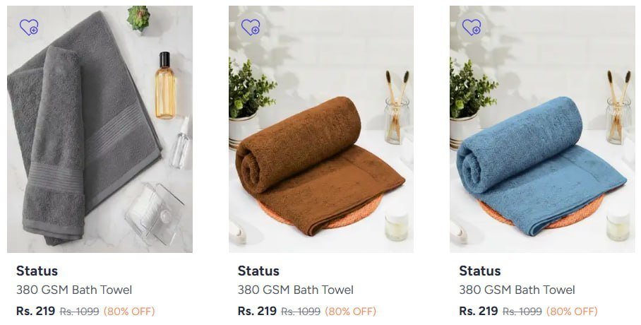 Myntra Home Furnishings Min 70