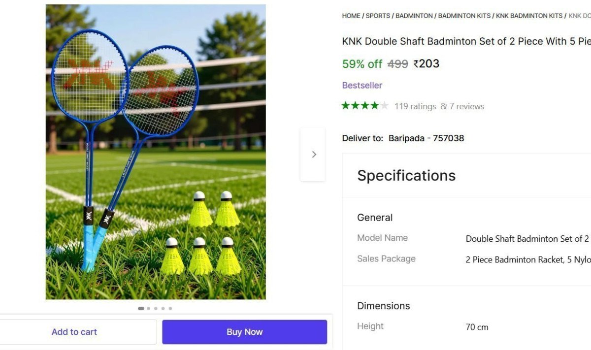 Badminton Kits (2 Racket 5 Shuttle) 203