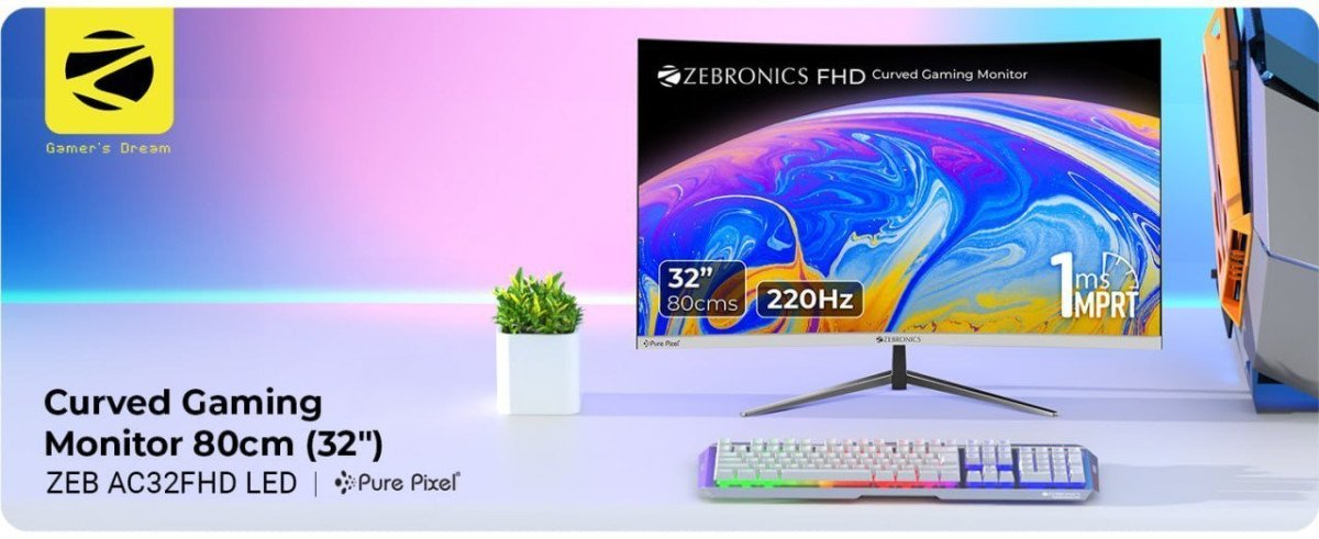 Loot Zebronics 31 5 Inch Fhd Curved Gaming Monitor 16999