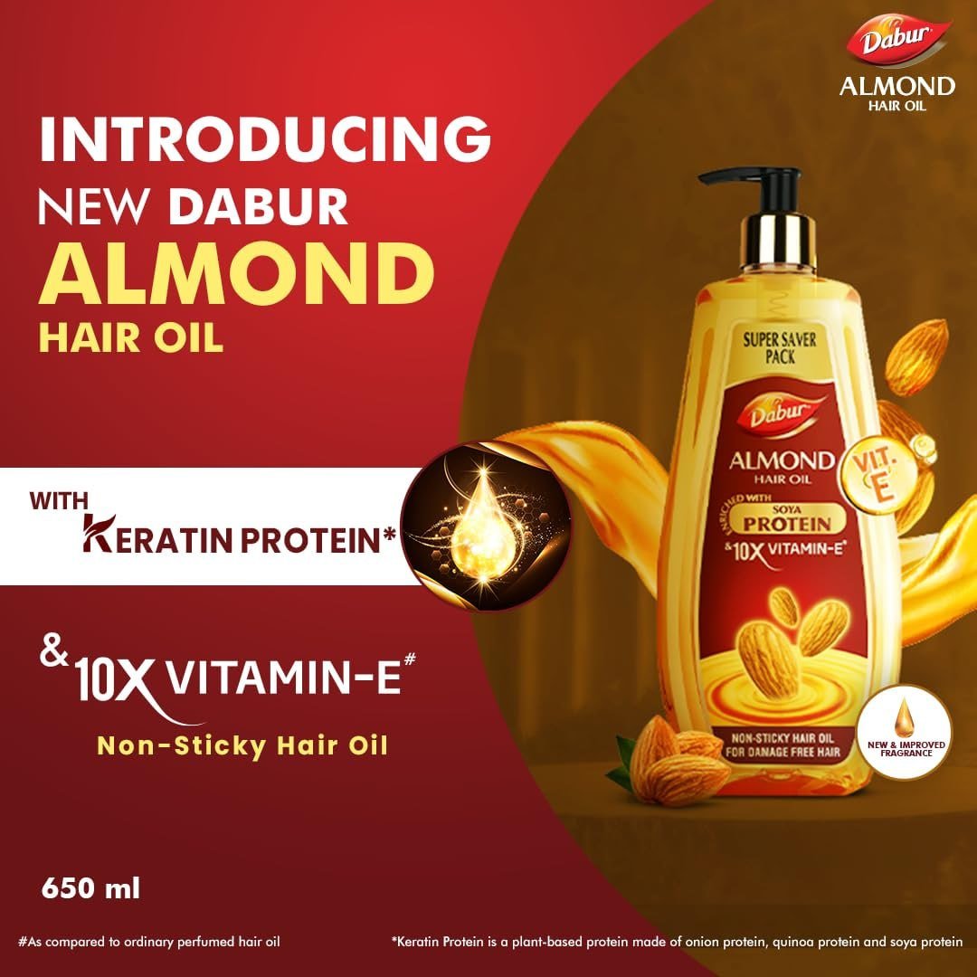 Dabur Almond Hair Oil (650ml) Pump Pack 256