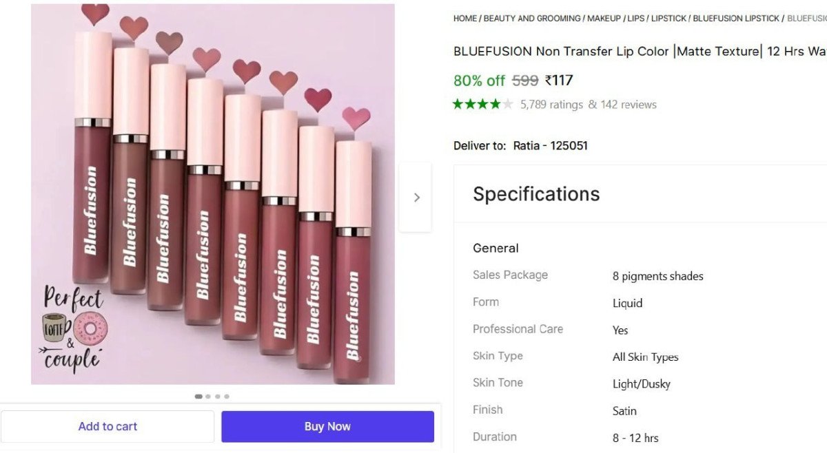 Pack Of 8 Lip Color 117