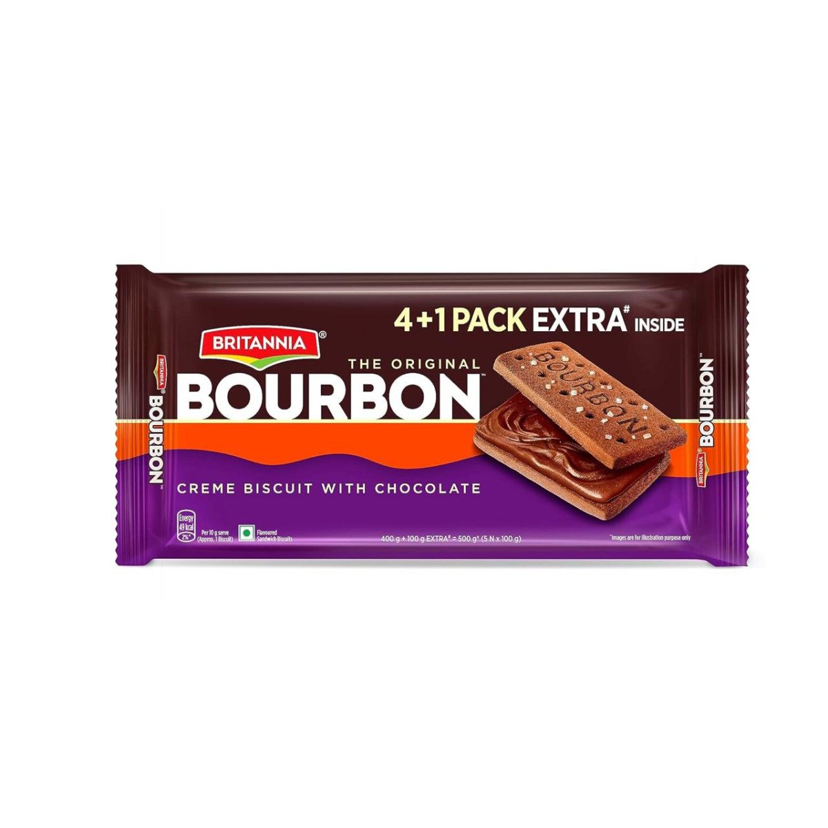 Britannia The Original Bourbon - Creme Biscuit With Chocolate Buy 4 Get 1 5